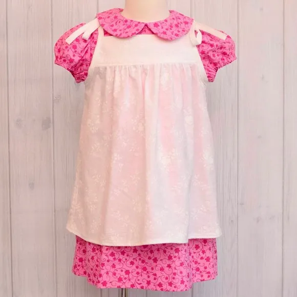 Pink Dress with Pinafore Apron Toddler