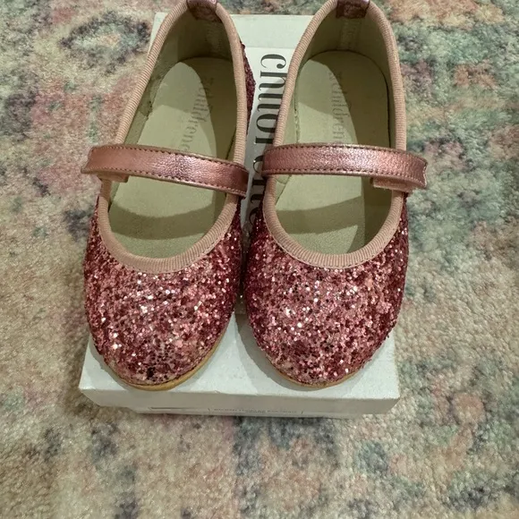 Pink Glittery Mary Jane Dress Shoes