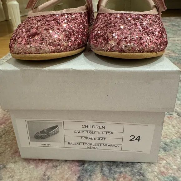 Pink Glittery Mary Jane Dress Shoes