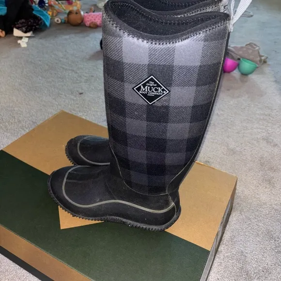Plaid Waterproof Boots