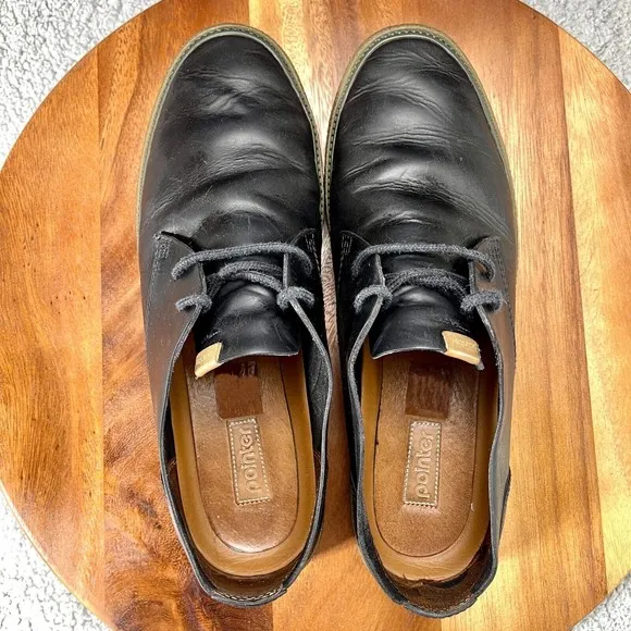 Pointer Crago Mens Size 12 Casual Sneakers Shoes Black Leather
