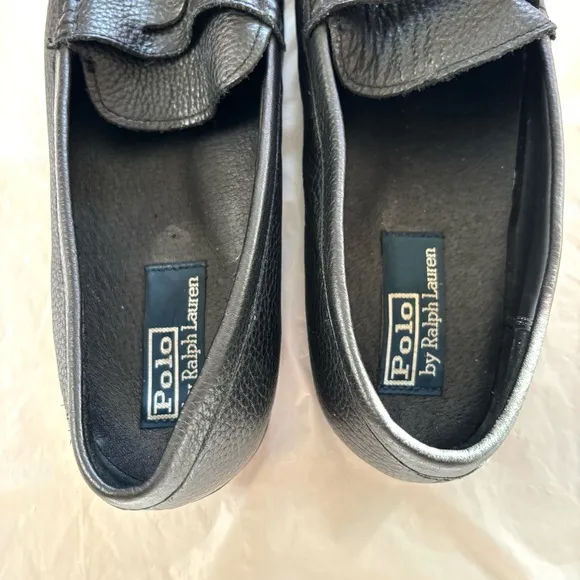Polo by Ralph Lauren Adante Black Pebble leather loafers.SZ 10 D NWOT