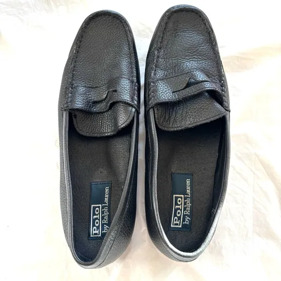 Polo by Ralph Lauren Adante Black Pebble leather loafers.SZ 10 D NWOT