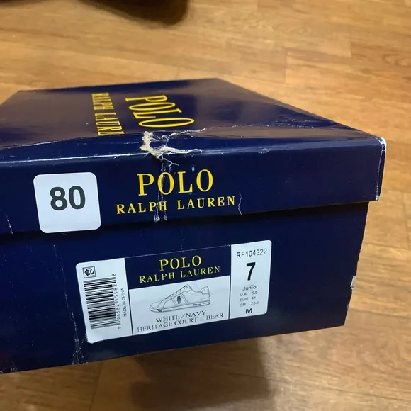 Polo by Ralph Lauren Boy’s Youth White Sneakers size 7