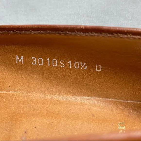 Polo Ralph Lauren BenchMade Penny Loafers Brown Leather Shoes Sz 10.5 Italy Made