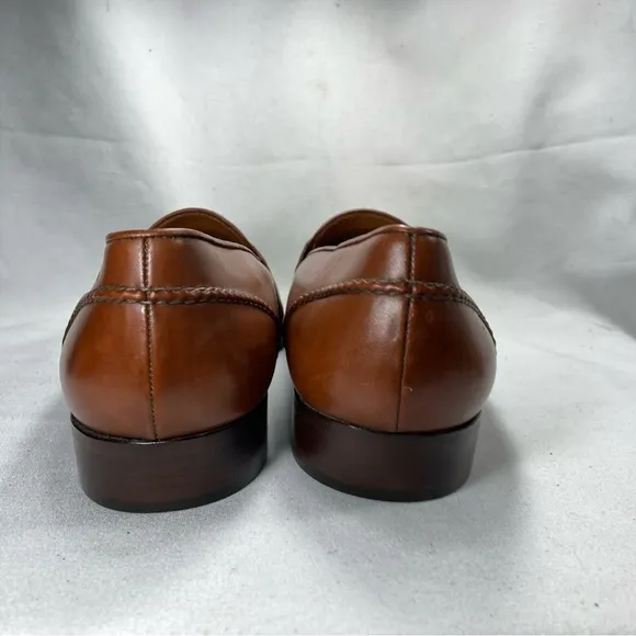 Polo Ralph Lauren BenchMade Penny Loafers Brown Leather Shoes Sz 10.5 Italy Made