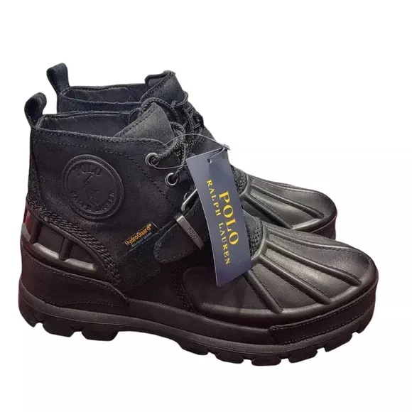 POLO Ralph Lauren Men's Oslo Low Boots Black size 12 Brand New Waterproof Rubber