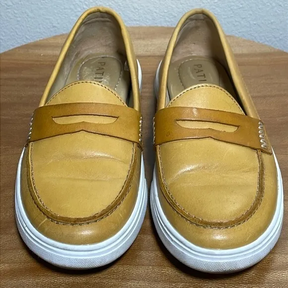 Portland LeatherGoods PATINA Boardwalk Penny Loafers Shoes Leather Sunflower 6.5