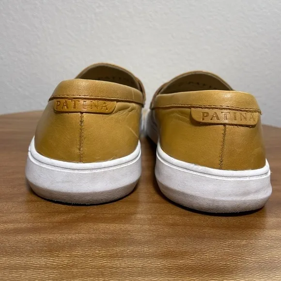 Portland LeatherGoods PATINA Boardwalk Penny Loafers Shoes Leather Sunflower 6.5