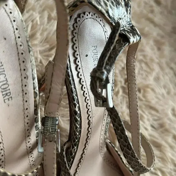 Pour La Victoire Cheyenne Leather Snake Ankle Strap Pump