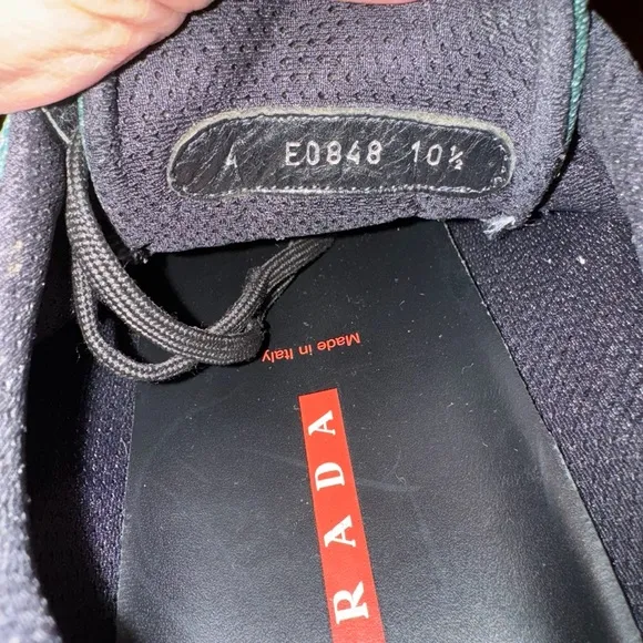 Prada Green and Black Athletic Shoes with Strap