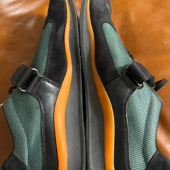 Prada Green and Black Athletic Shoes with Strap
