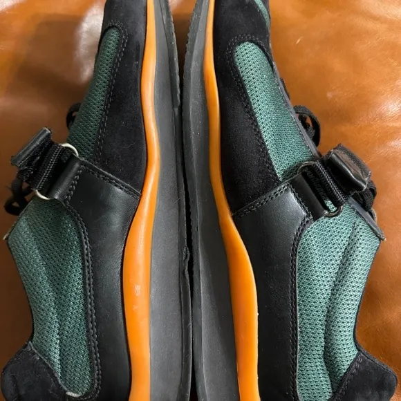 Prada Green and Black Athletic Shoes with Strap