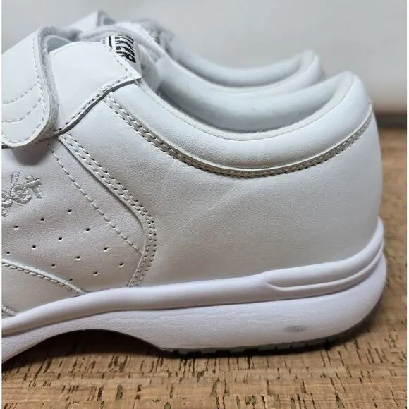 Propet LifeWalker Strap White Leather Strap Men's 12D Casual‎ Shoe