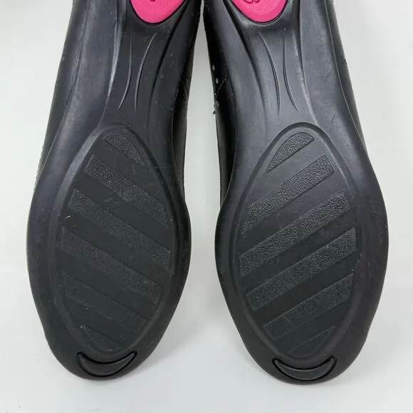 Puma Archive Ballet Flats Womens 6 Black Pink Leather Casual Slip On Shoes Y2K