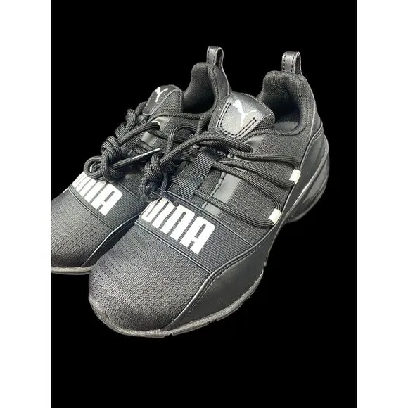 PUMA Cell Regulate PS Toddler - Youth Running‎ Shoes Size 2C Black White NIB