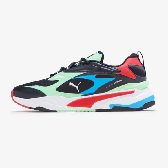 Puma RS Fast Low Mens Running Athletic Shoes Black Green Red 380562-01 NEW Sz 11