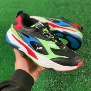 Puma RS Fast Low Mens Running Athletic Shoes Black Green Red 380562-01 NEW Sz 11