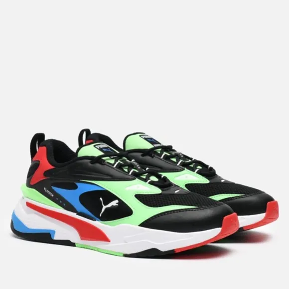 Puma RS Fast Low Mens Running Athletic Shoes Black Green Red 380562-01 NEW Sz 11