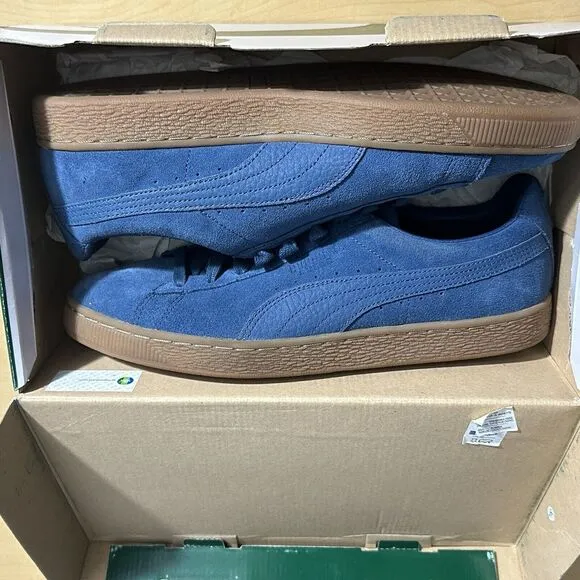 Puma Suede Sneakers Mens Size 11 Gum Btm Sailor Blue Casual‎ Rare Shoe 363869