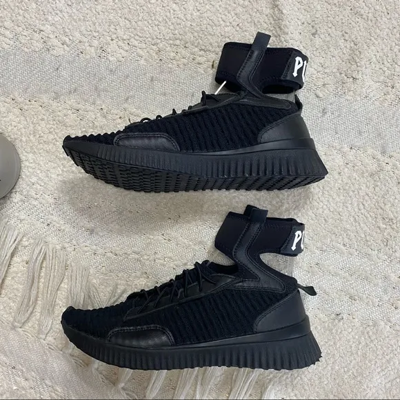 Puma x Fenty sneakers black fabric ankle strap lace up shoes