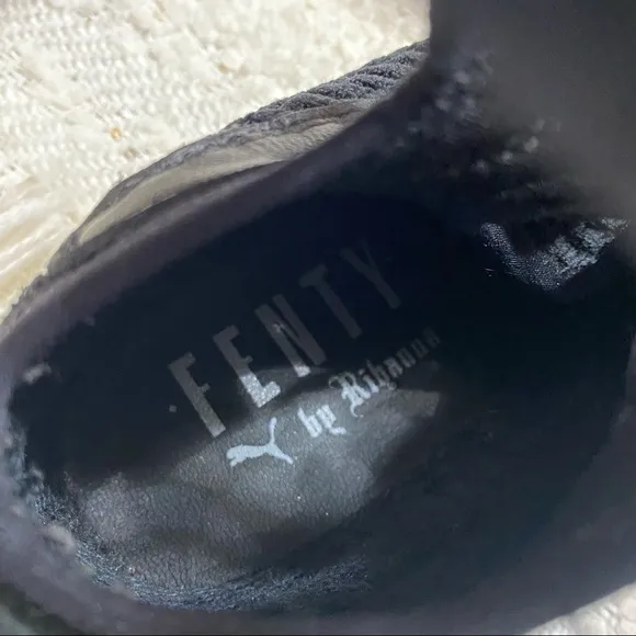 Puma x Fenty sneakers black fabric ankle strap lace up shoes