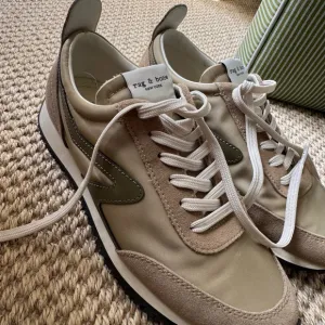 Rag &amp; Bone Women’s Retro Runner Beige and Olive Sneakers