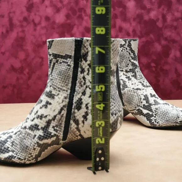 Rag&amp;Bone Women Spire Snake Print Leather Zip Western Ankle Boots sz 6US EUR36