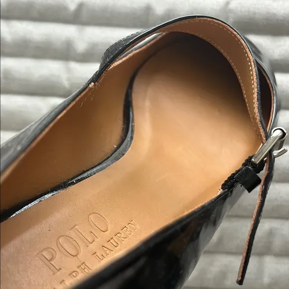 Ralph Lauren Mary Jane Ballet Flat Strap Size 38.5 Black