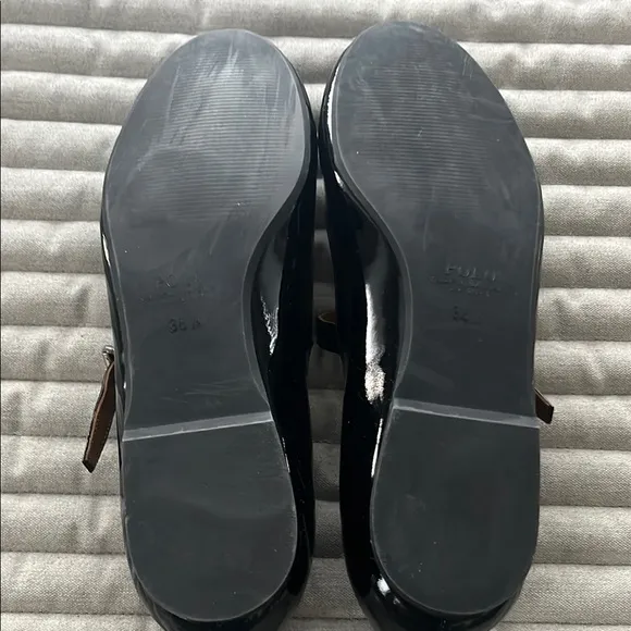 Ralph Lauren Mary Jane Ballet Flat Strap Size 38.5 Black