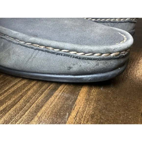 *RARE* Johnston &amp; Murphy Gray Tan Blue Slip On Preppy Loafers Men's SIZE 8M