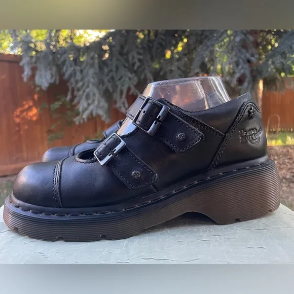 Rare Vintage Dr Martens Amanda Double Strap Chunky Heel Mary Jane US Size 8-8.5