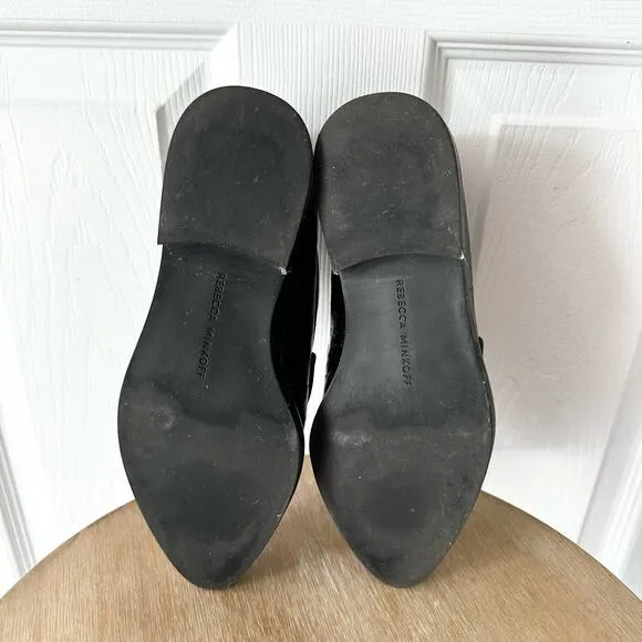 Rebecca Minkoff Pacey Croc Embossed Leahter Pointed Menswear Loafers Shoes 5.5