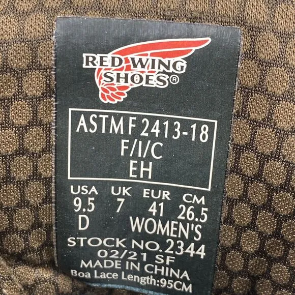 Red Wing Tradeswoman BOA Boots Waterproof Work Shoes Women's 9.5 D 2344