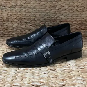 Reiss Black Square Toe‎ Leather Loafers