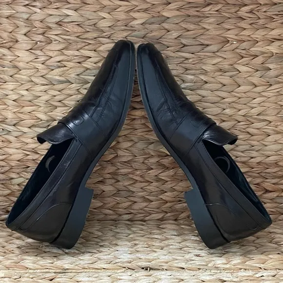 Reiss Black Square Toe‎ Leather Loafers