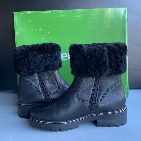 Remonte NWB Women's Waterproof Side-Zipped‎ Ankle Boots, Black, Size 36EU/5.5US