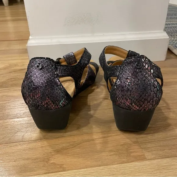 Revere Comfort Shoes Nassau T Strap Wedge Sandal