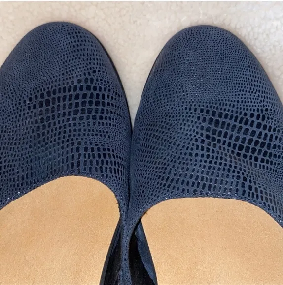 Revere Osaka Navy Lizard Mary Jane Shoes, Womens Size 11M $160