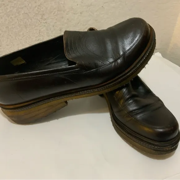 ROBERT CLERGERIE Paris brown leather Platform Loafers Shoes size 9