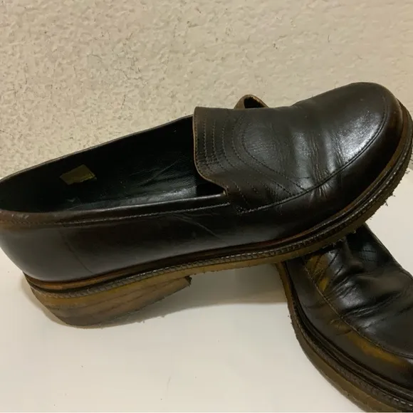 ROBERT CLERGERIE Paris brown leather Platform Loafers Shoes size 9