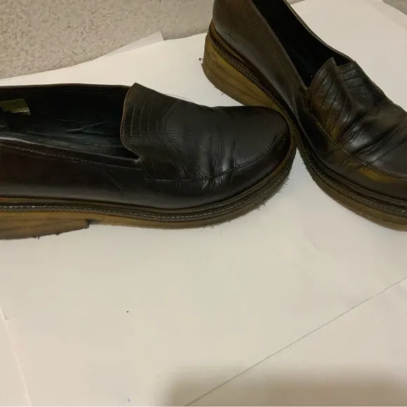 ROBERT CLERGERIE Paris brown leather Platform Loafers Shoes size 9