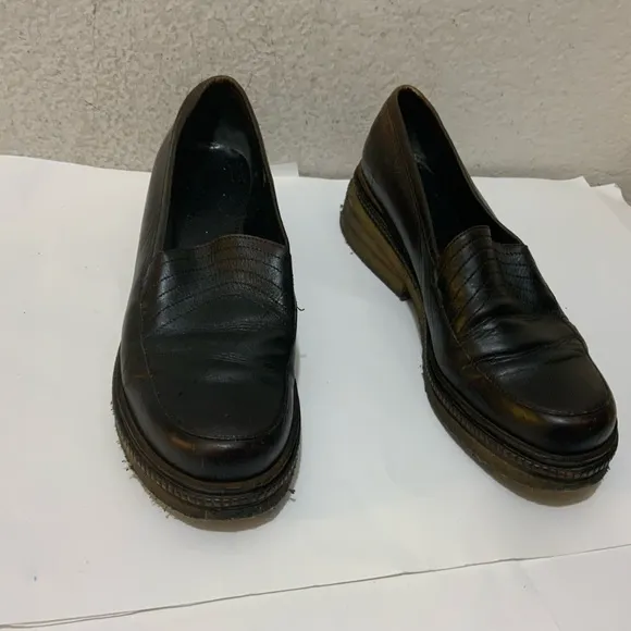 ROBERT CLERGERIE Paris brown leather Platform Loafers Shoes size 9