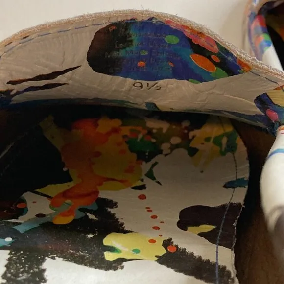Robert Graham GERARD Splatter Splash Print Multi Leather Drivers Loafers Shoes