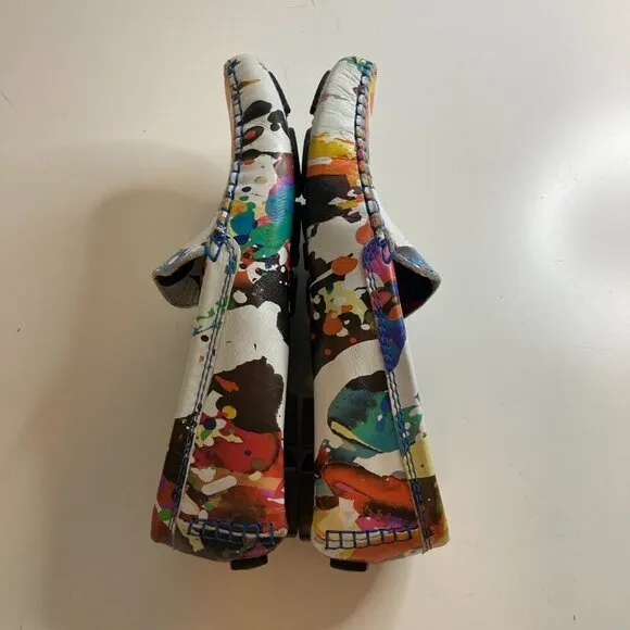 Robert Graham GERARD Splatter Splash Print Multi Leather Drivers Loafers Shoes