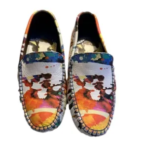 Robert Graham GERARD Splatter Splash Print Multi Leather Drivers Loafers Shoes