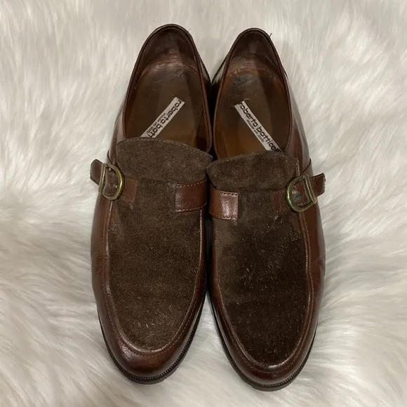 Roberto Botticelli made in Italy men’s leather monk strap shoes size fits 7.5