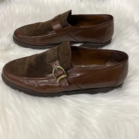 Roberto Botticelli made in Italy men’s leather monk strap shoes size fits 7.5