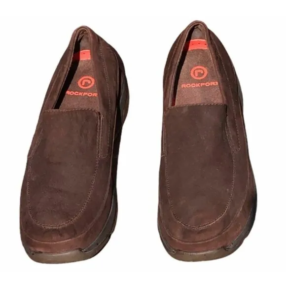 Rockport Loafers Mens 10 Brown Suede Slip Ons EUR 42 Shoes APW2060DM Flats Comfo