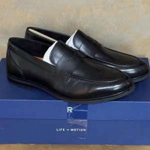Rockport Soren Leather Penny Loafers Black Slip-On Dress Shoes 14 M NWB
